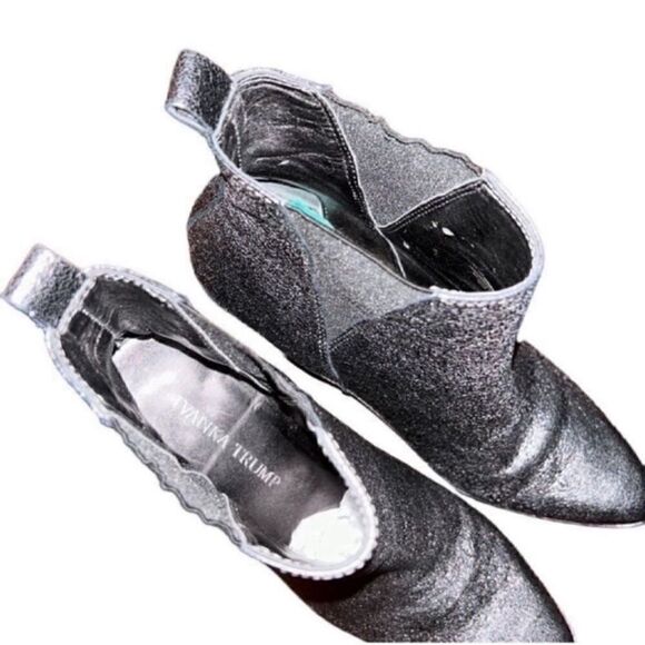 Ivanka Trump Pewter Leather Ankle Boots Size 6.5M) - Picture 5 of 8